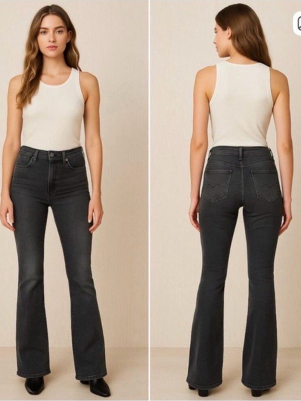 Hudson Nico Jeans, Black Flare Wide Bootcut Jeans, size 29